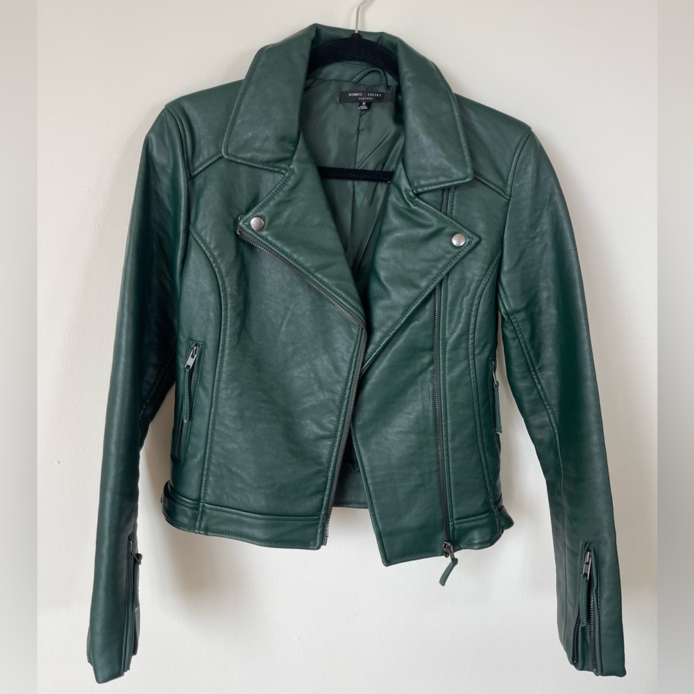 Romeo & Juliet Couture faux green leather jacket (S)